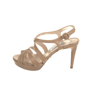 Prada Nude Patent Leather Slingback Sandals – EU 39 / US 9.5